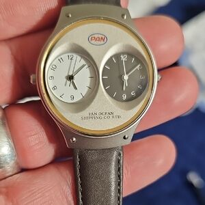 Ecco Dual Dial Watch - Gold and Black